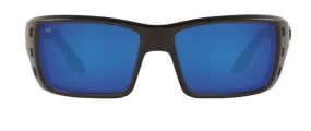 Costa Del Mar Mens Permit Blackout Frame - Blue Mirror 580 Glass Lens - Polarized Sunglasses