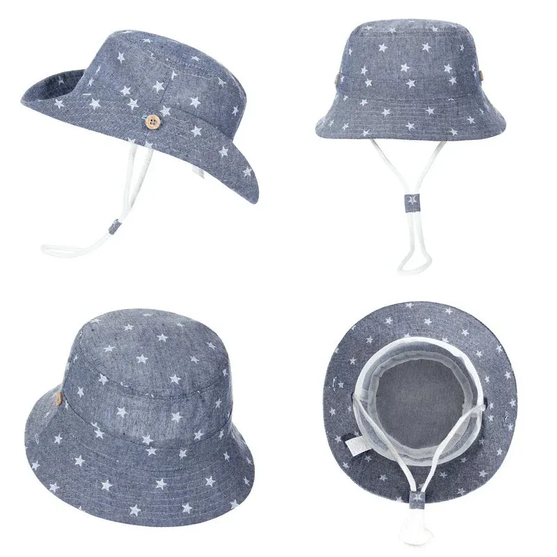 Cotton Cartoon Stars Printed Soft Baby Bucket Hat