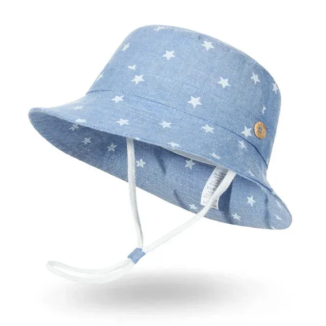 Cotton Cartoon Stars Printed Soft Baby Bucket Hat