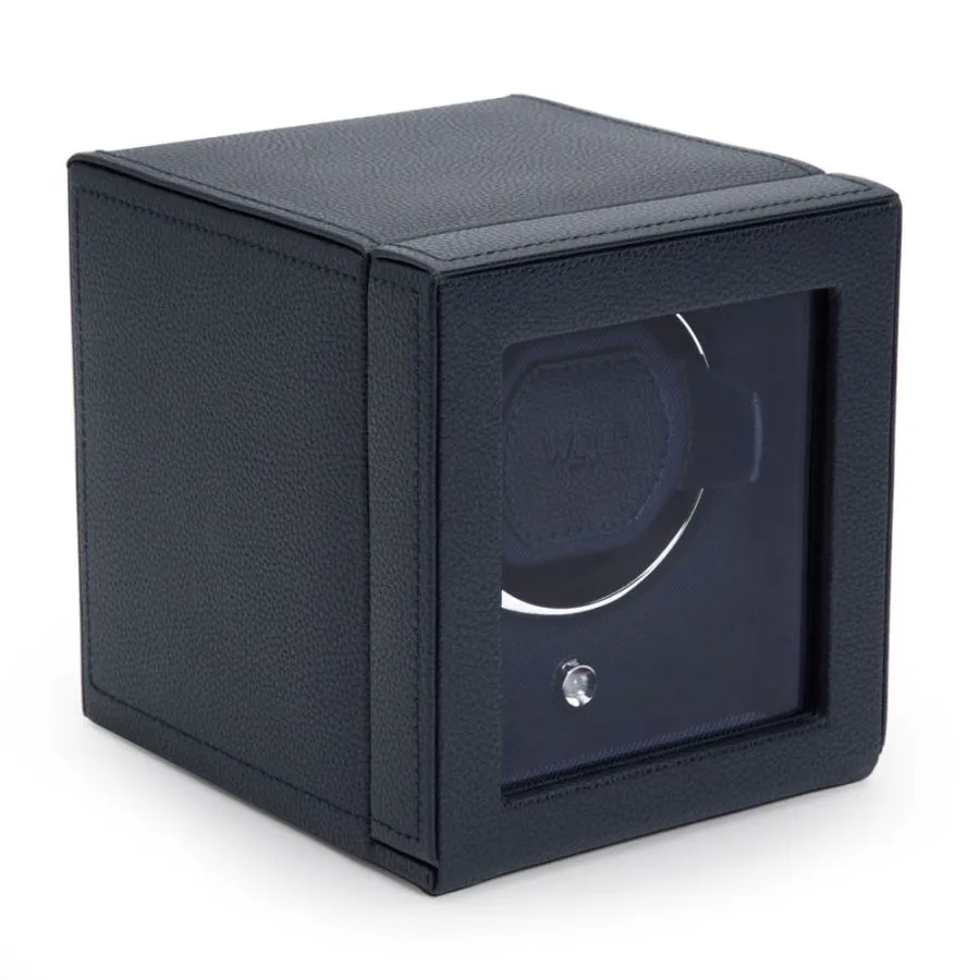 Cub Single Watch Winder With Cover (Navy)