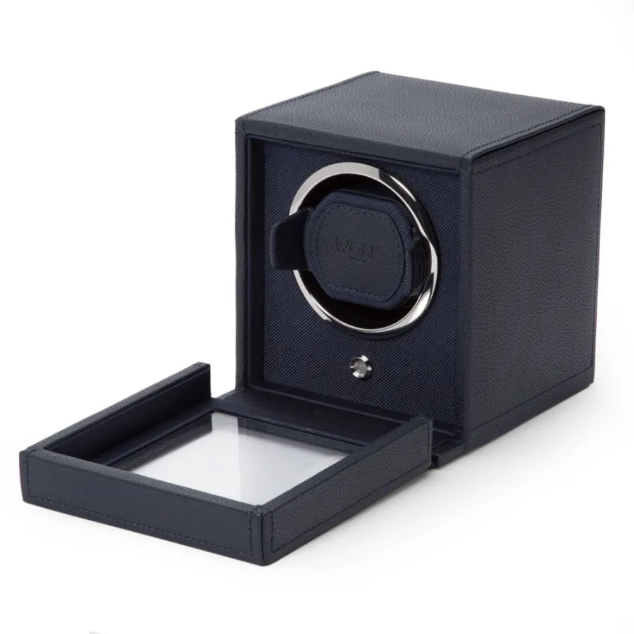 Cub Single Watch Winder With Cover (Navy)