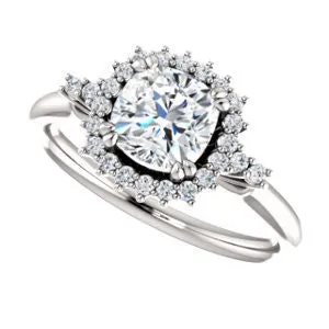 Cubic Zirconia Engagement Ring- The Amy Kiara (Customizable Cushion Cut)