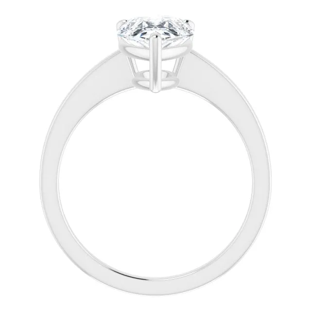 Cubic Zirconia Engagement Ring- The Avril (Customizable Bowl-Prongs Pear Cut Solitaire with Thin Band)