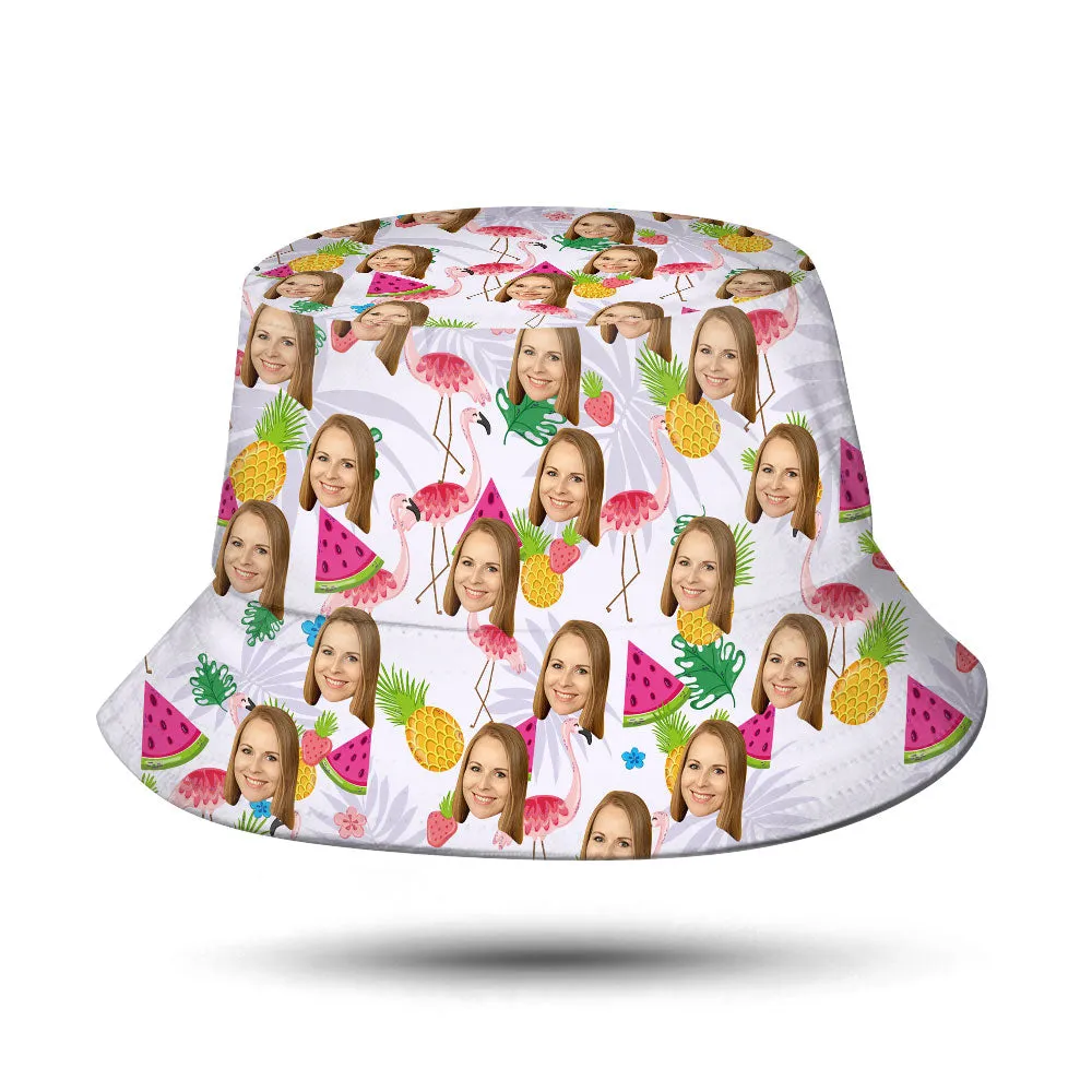 Custom Face Bucket Hat Personalised Fruits Bucket Hat Wide Brim Summer Fisherman Hat Gifts