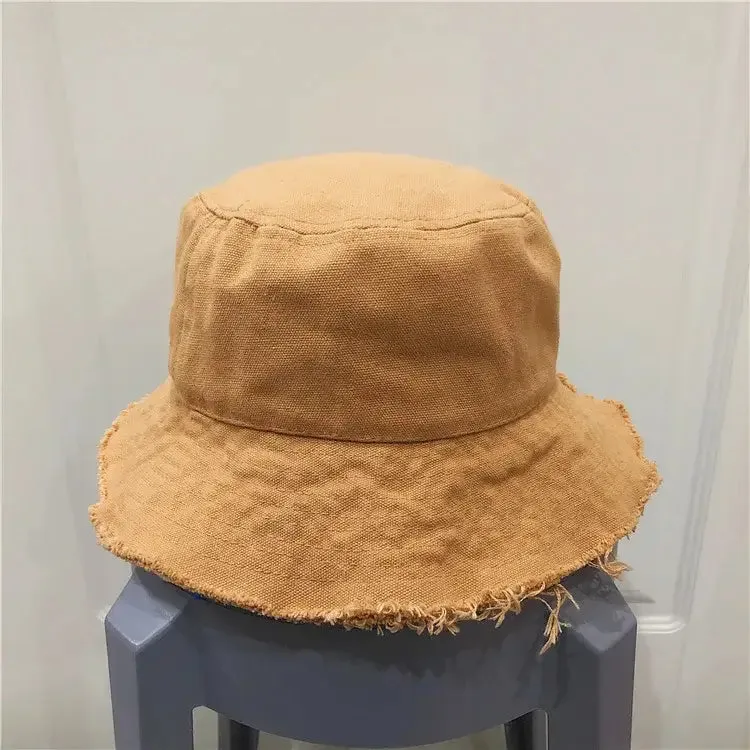 Custom Logo Washed Cotton Fisherman Beach Bucket Hat