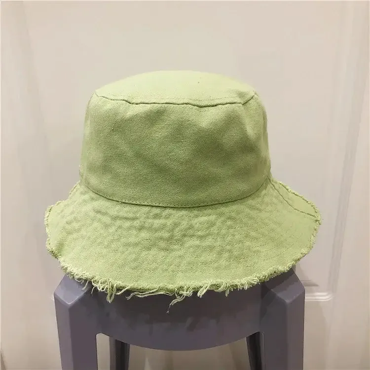 Custom Logo Washed Cotton Fisherman Beach Bucket Hat