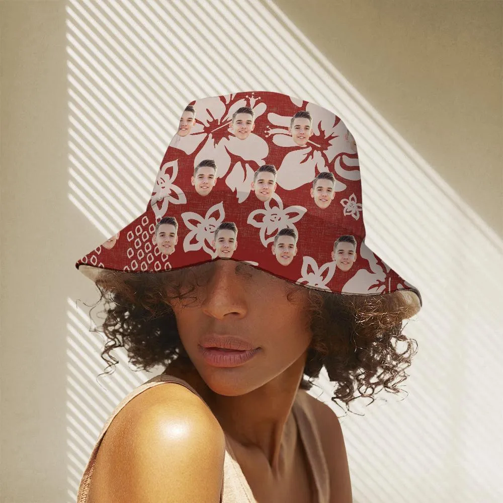 Custom Photo Tropical Flower Print Hawaiian Fisherman Hat Bucket Hat