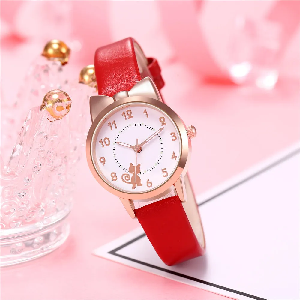 Cute Cartoon Cat Internet Celebrity Luminous Student Watch Women's Quartz Watch Women's Watch