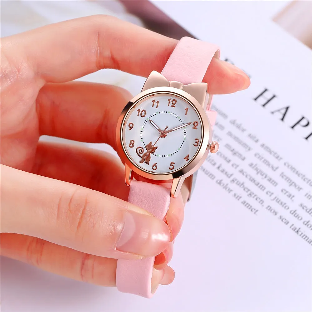 Cute Cartoon Cat Internet Celebrity Luminous Student Watch Women's Quartz Watch Women's Watch