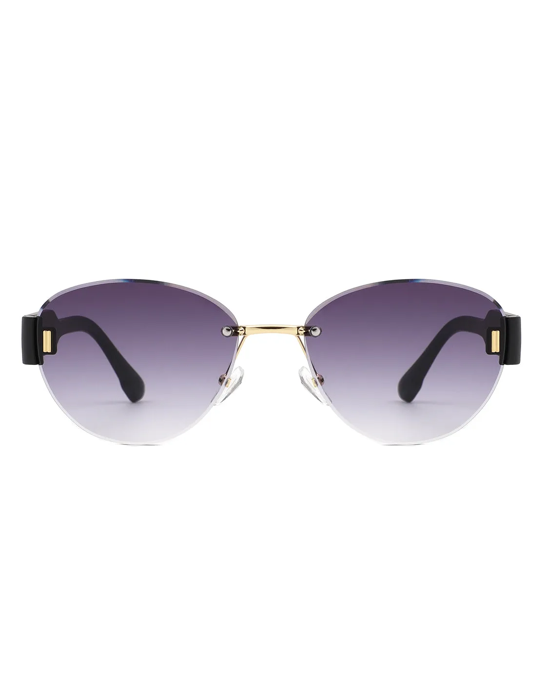 Dastriana - Round Chic Tinted Oval Frame Women's Sunglasses