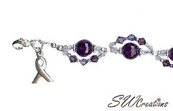 Domestic Abuse Crystal Twist Awareness Beaded Bracelets