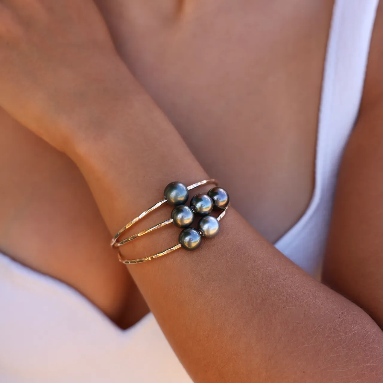 Double Tahitian Pearl Bangle