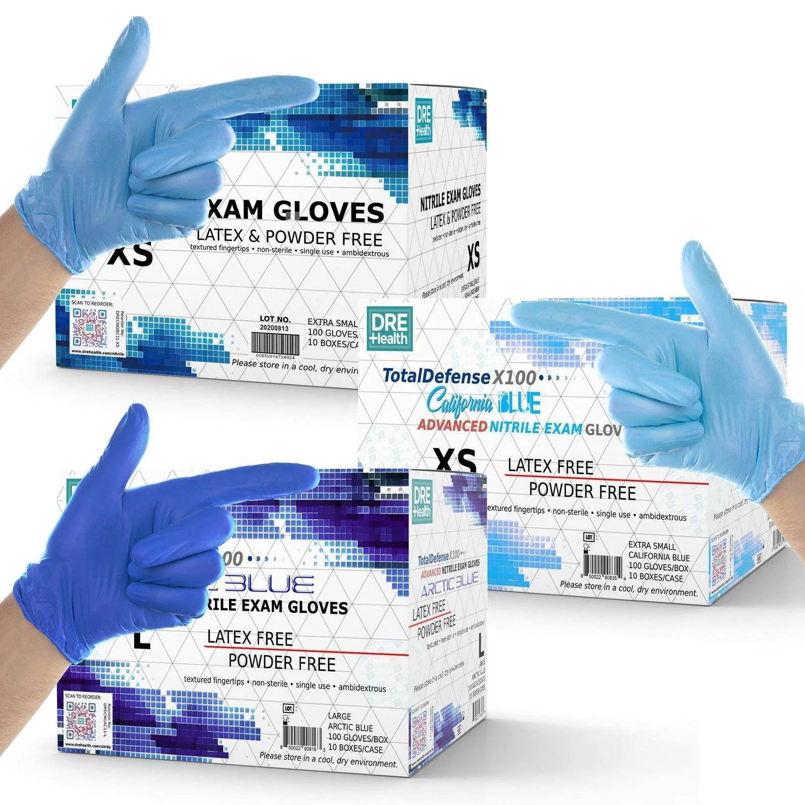 DRE Health Medical Exam Nitrile Gloves - Case of 1,000