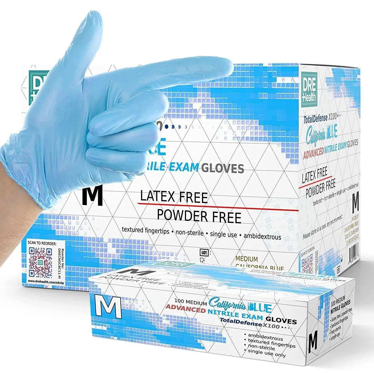 DRE Health Medical Exam Nitrile Gloves - Case of 1,000