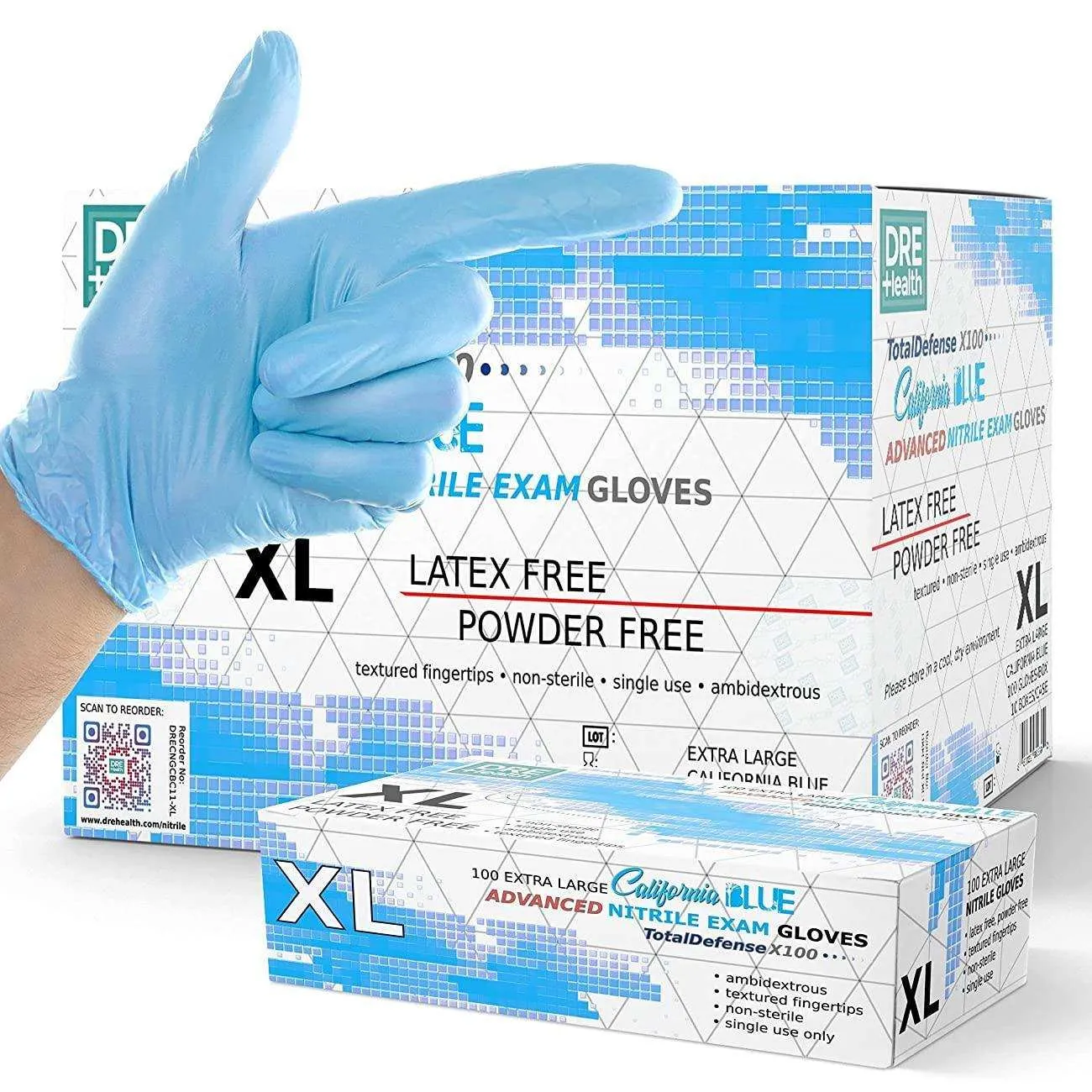 DRE Health Medical Exam Nitrile Gloves - Case of 1,000