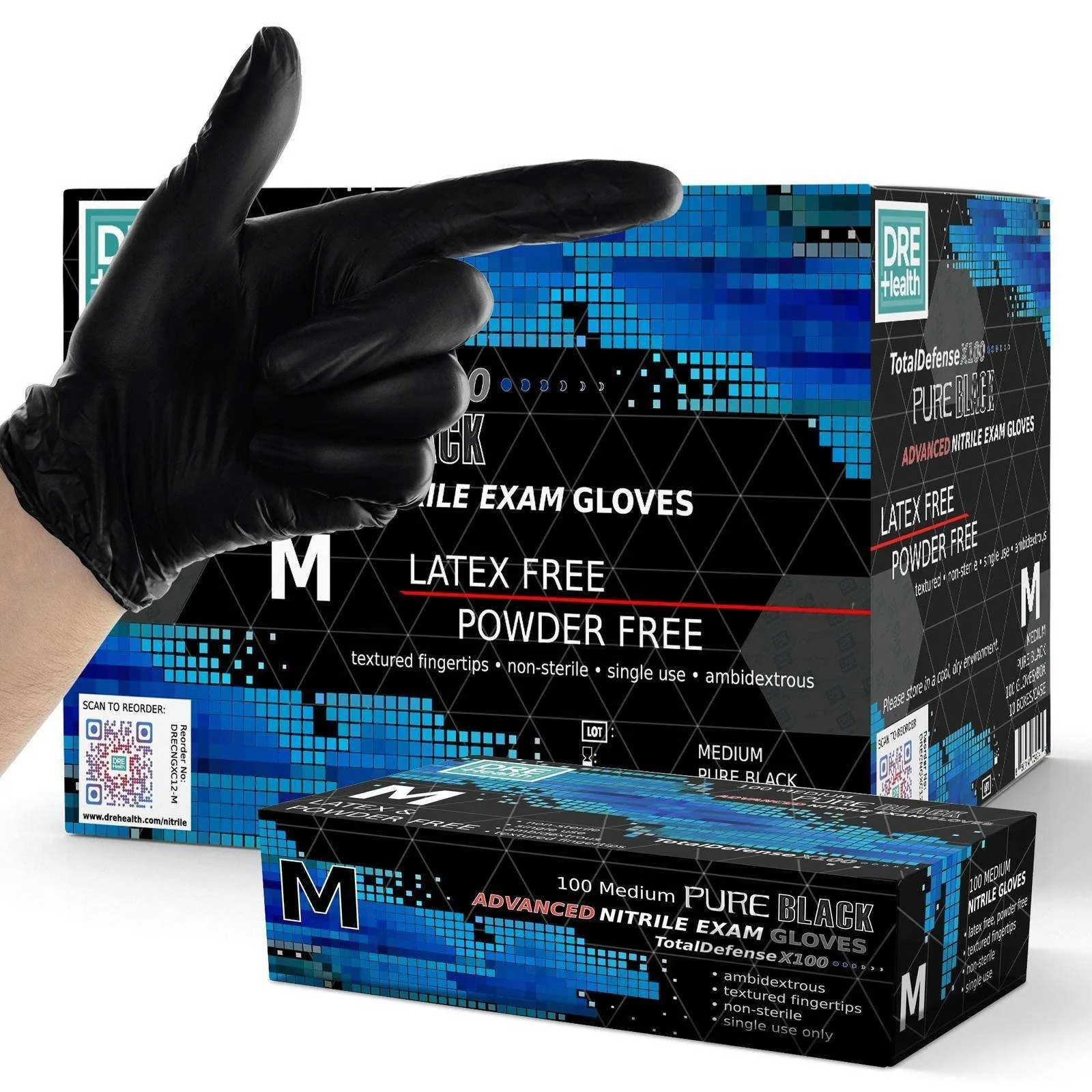 DRE Health Medical Exam Nitrile Gloves - Case of 1,000