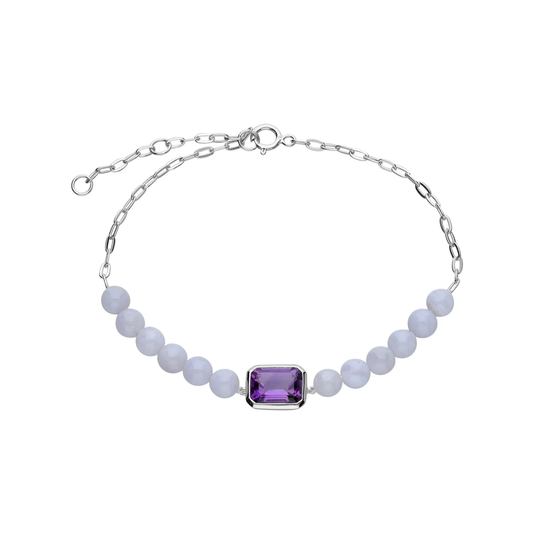 ECFEW™ 'The Unifier' Amethyst & Blau Spitzen Achat Armband