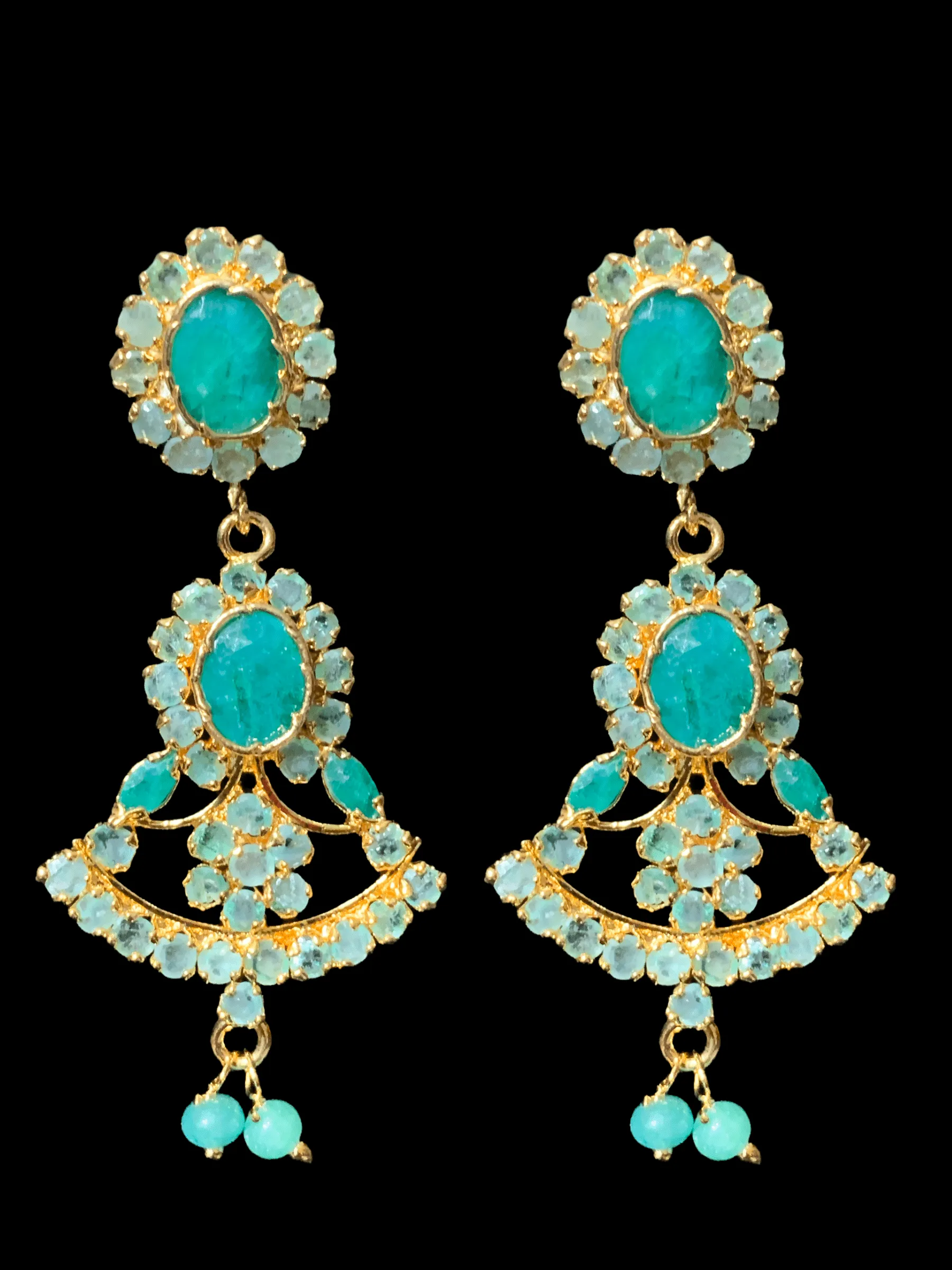 emerald earrings -DER3 ( READY TO SHIP )