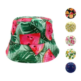 Empire Cove Fruit Print Bucket Hat Reversible Fisherman Cap Women Men Summer