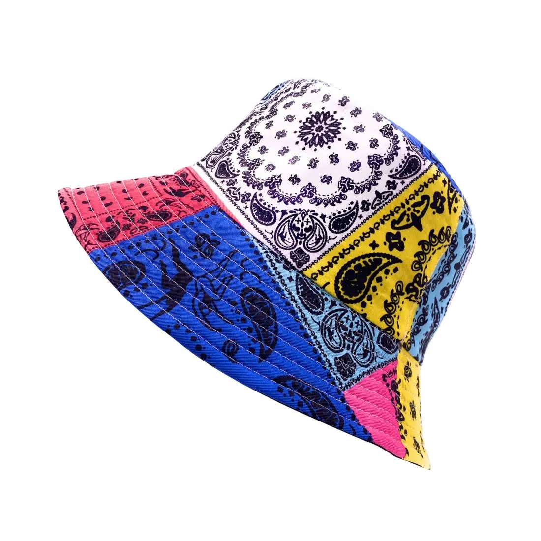 Empire Cove Paisley Bandana Design Bucket Hat Reversible Fisherman Cap Women Men