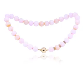 EXCLUSIVELY NINA 14K YELLOW GOLD PINK OPAL AND DIAMOND NECKLACE