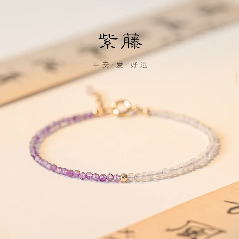 Exquisite Lavender Amethyst Bracelet with 14k Gold Bead