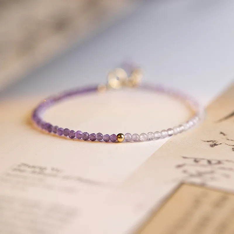 Exquisite Lavender Amethyst Bracelet with 14k Gold Bead