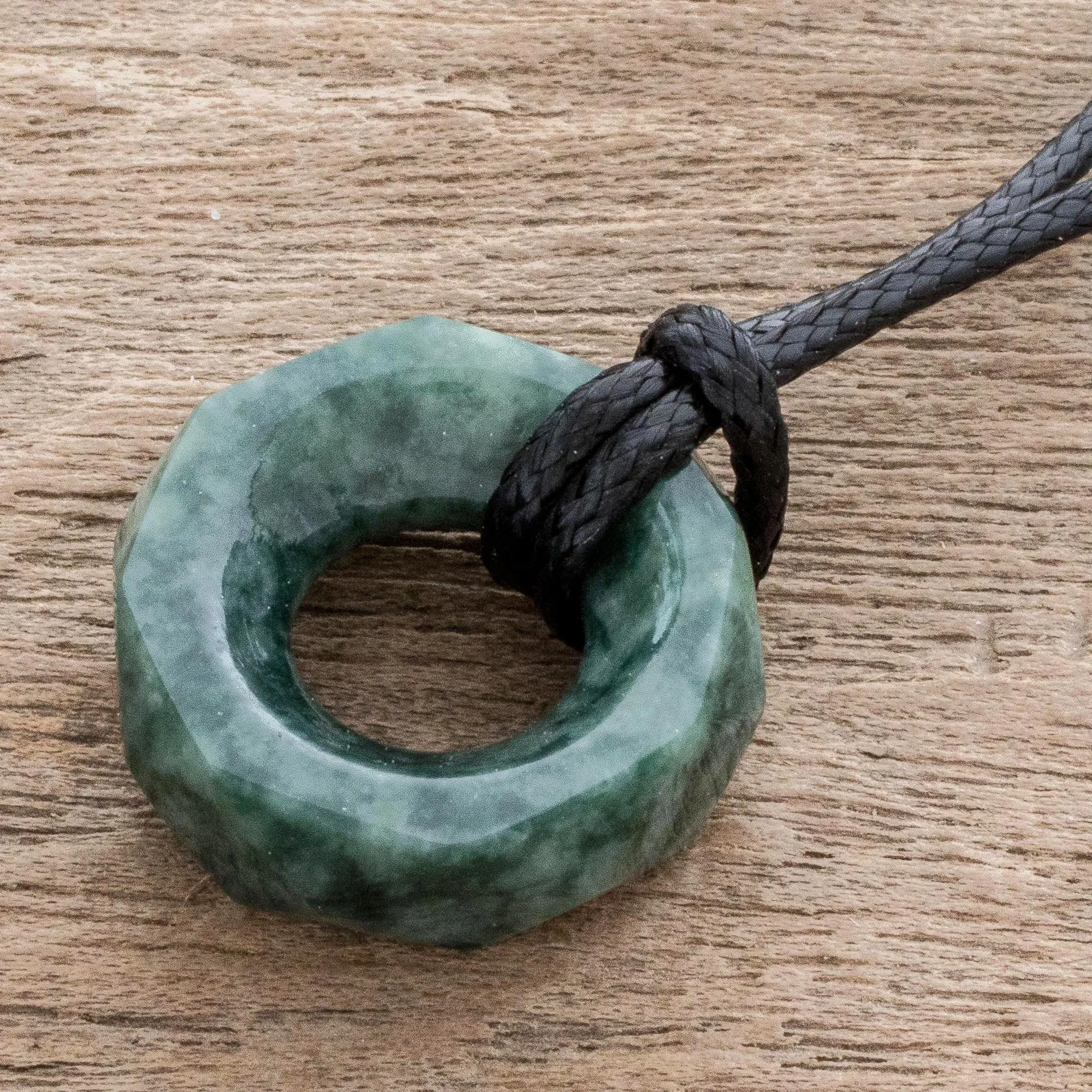 Faceted Green Jade Pendant Necklace from Guatemala - Green Ancestral Treasure | NOVICA