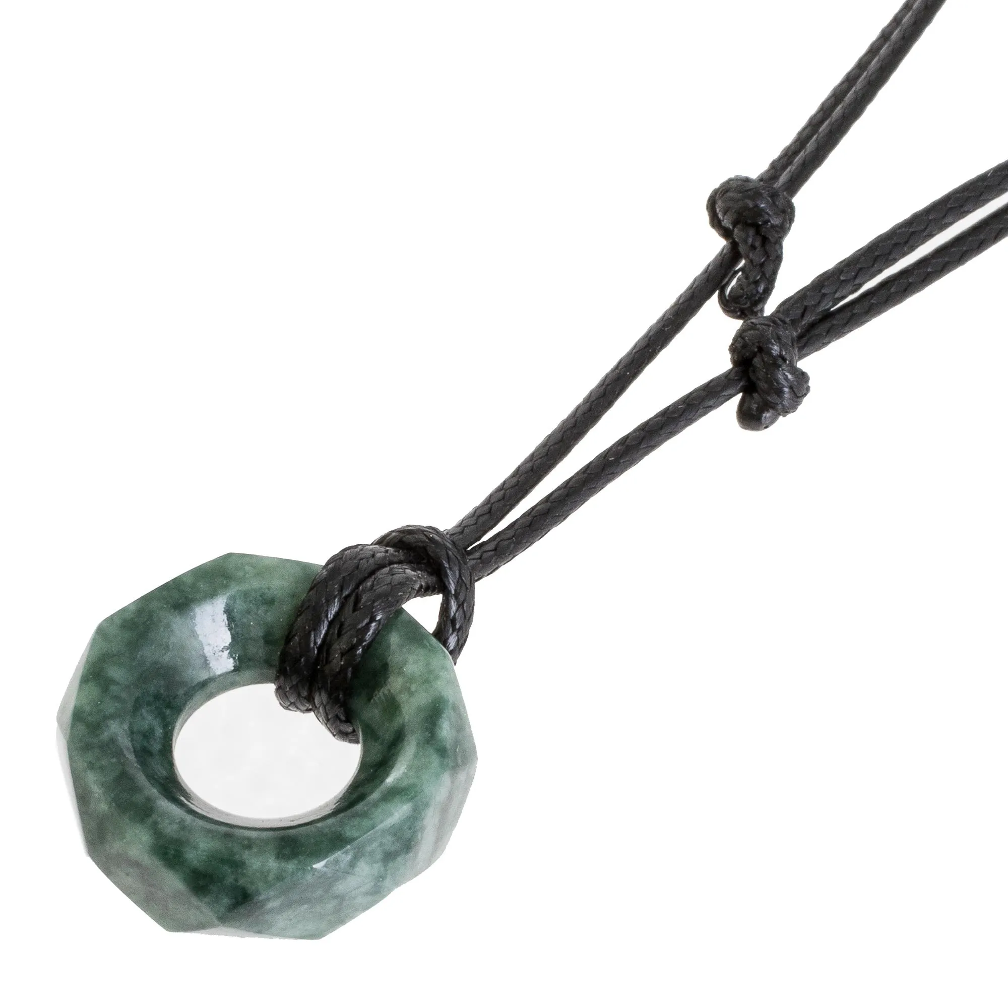 Faceted Green Jade Pendant Necklace from Guatemala - Green Ancestral Treasure | NOVICA