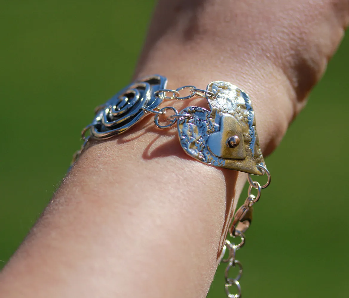 Four Element Bracelet with Gold Accents & Amethyst