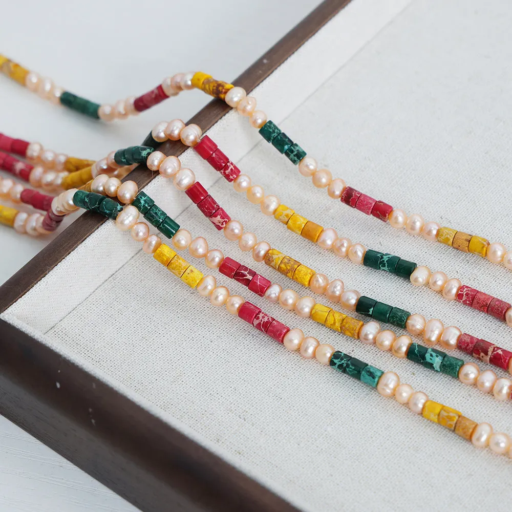 Freshwater Pearl Colorful Beaded Necklaces