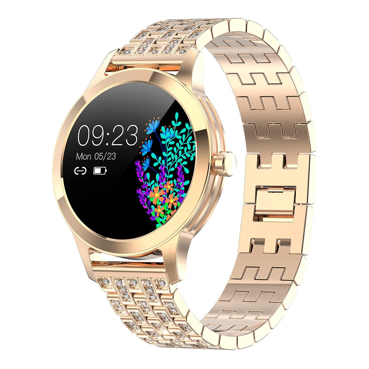 Full round Affordable Luxury Fashion Zinc Alloy 240*240 Resolution Physiological Cycle G1 Female Smart Watch