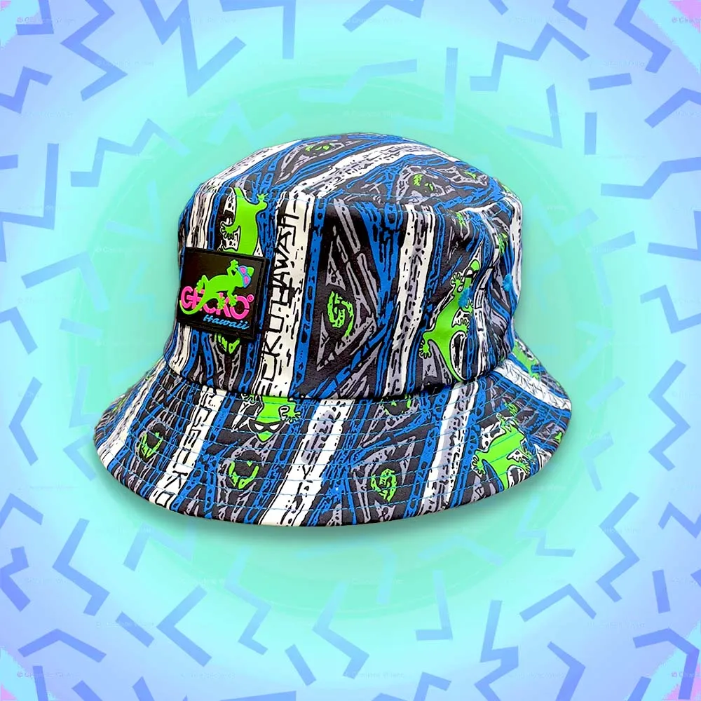 Gecko Blue Stripe Bucket Hat