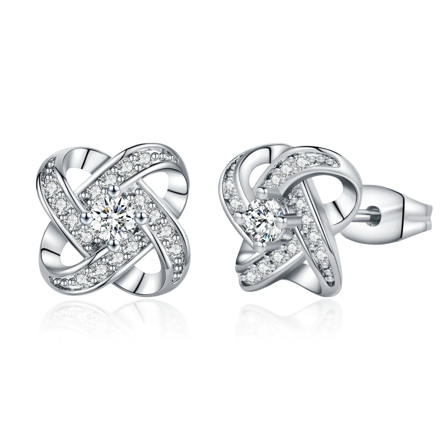 Genevive Coralie Knot Stud Earrings