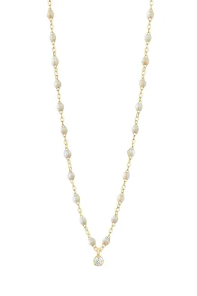 Gigi Supreme Classic Resin Yellow Gold 1 Diamond 16.5" Necklace - Opal