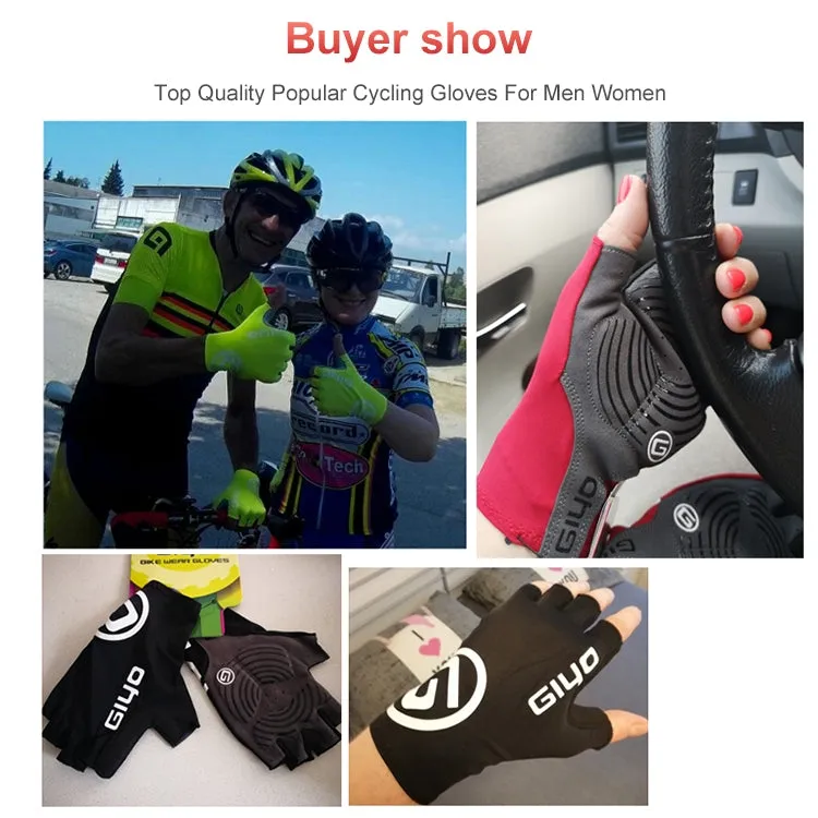 GIYO Outdoor Half-Finger Gloves Mountain Road Bike Cycling Gloves, Size: S(Black)