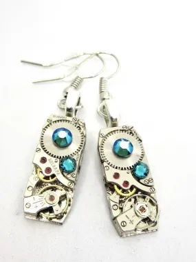 Gleam  - Steampunk Earrings - Repurposed art