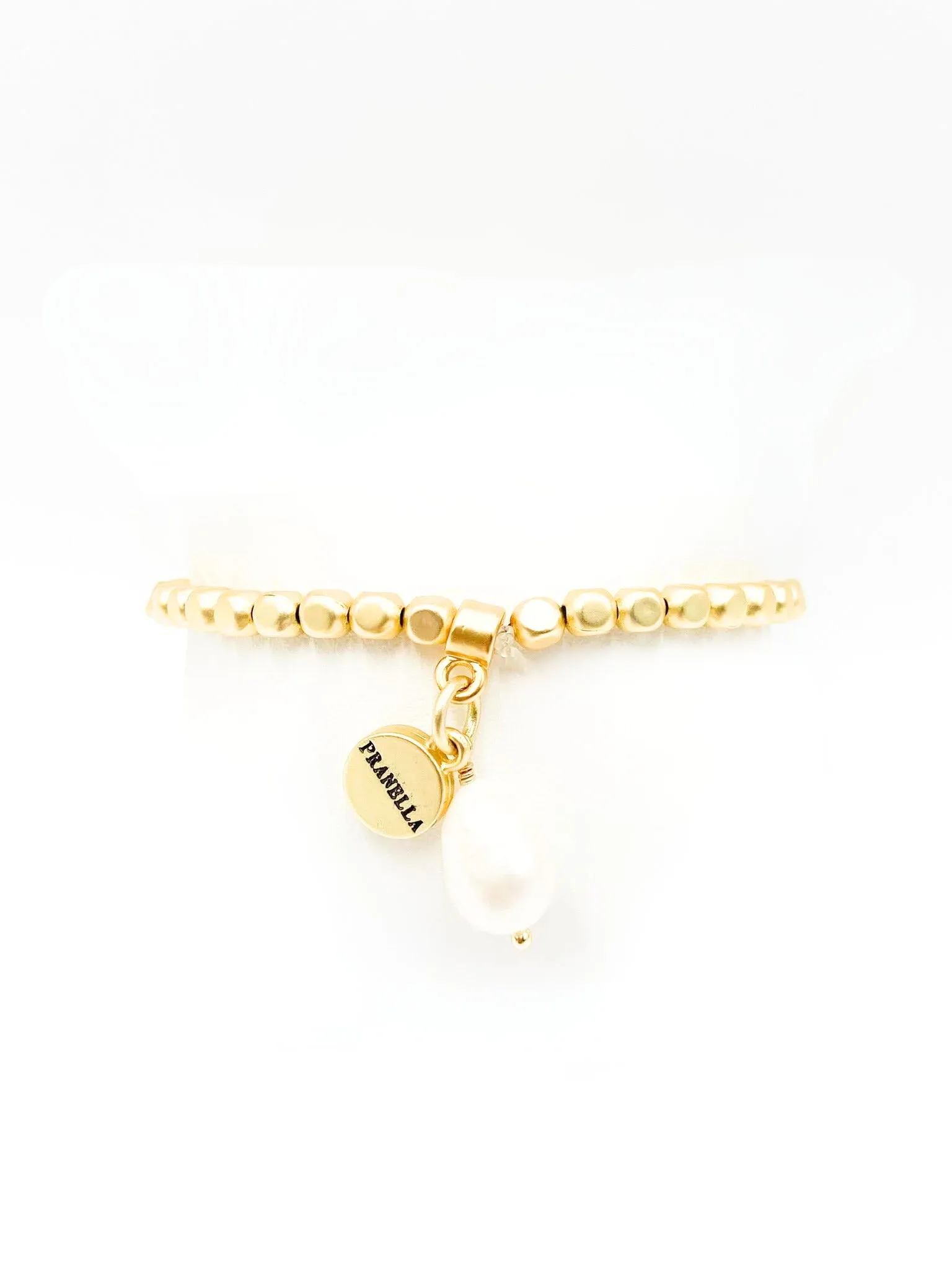 Gold Beaded Pearl Pranella Bracelet