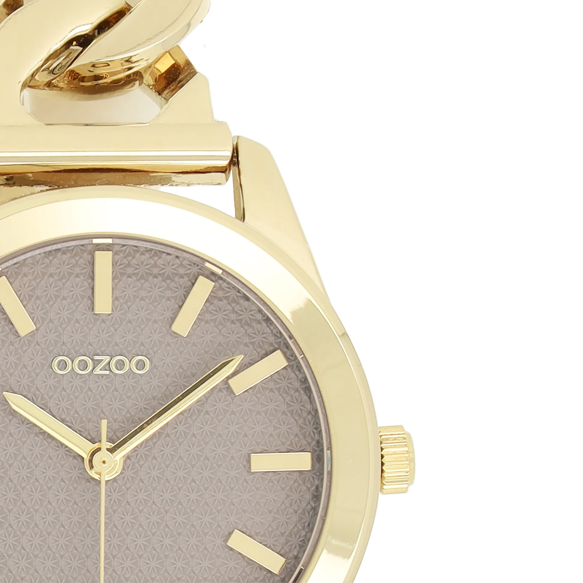 Gold coloured OOZOO watch with gold coloured petit chain bracelet - C11420