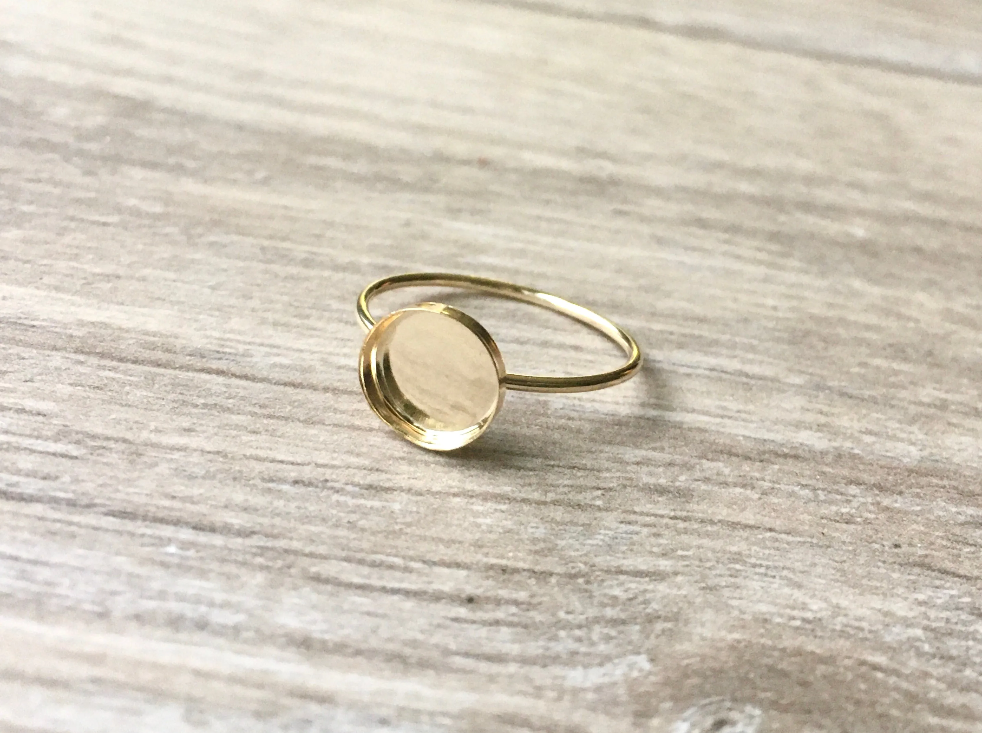 Gold Filled Ring Blank Round Setting | 5 mm, 6 mm, 8 mm, 10 mm, 12 mm