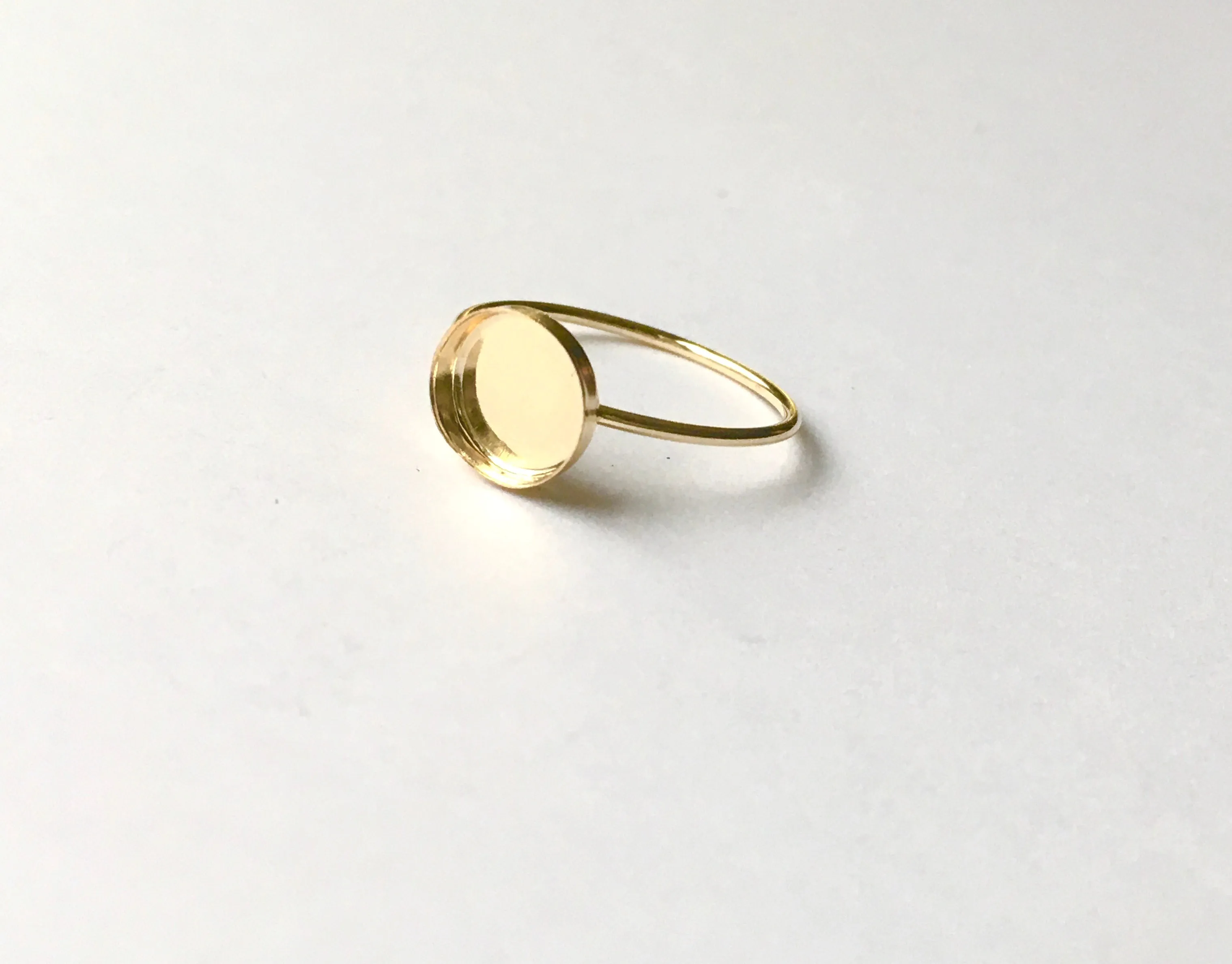 Gold Filled Ring Blank Round Setting | 5 mm, 6 mm, 8 mm, 10 mm, 12 mm