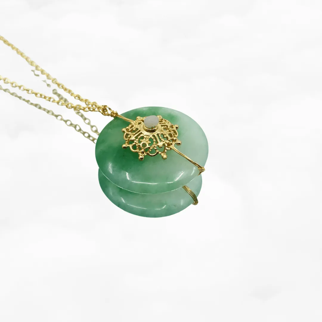 Gold Jade Mandala Necklace