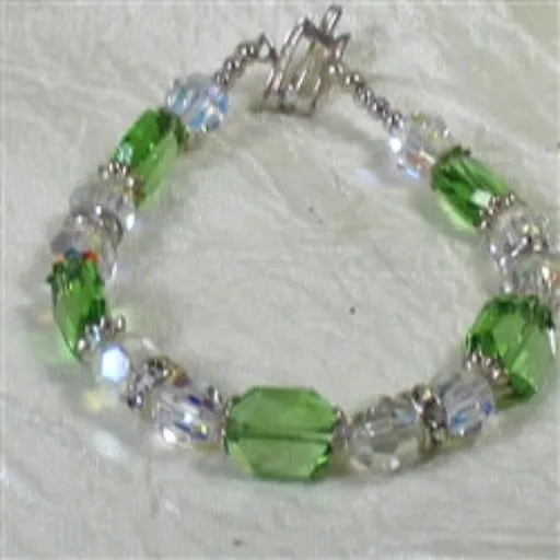 Green  Crystal Beaded Bracelet