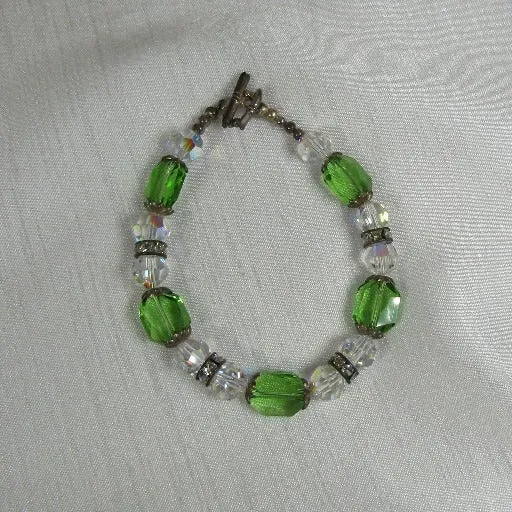 Green  Crystal Beaded Bracelet