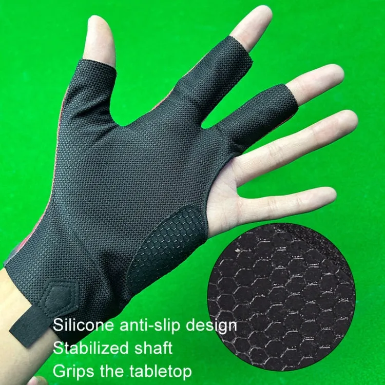 GUTENG Three Finger Thin Breathable Wear-Resistant Non-Slip Snooker Billiard Gloves, Style: Right Thumb Half Finger (Printed Red)