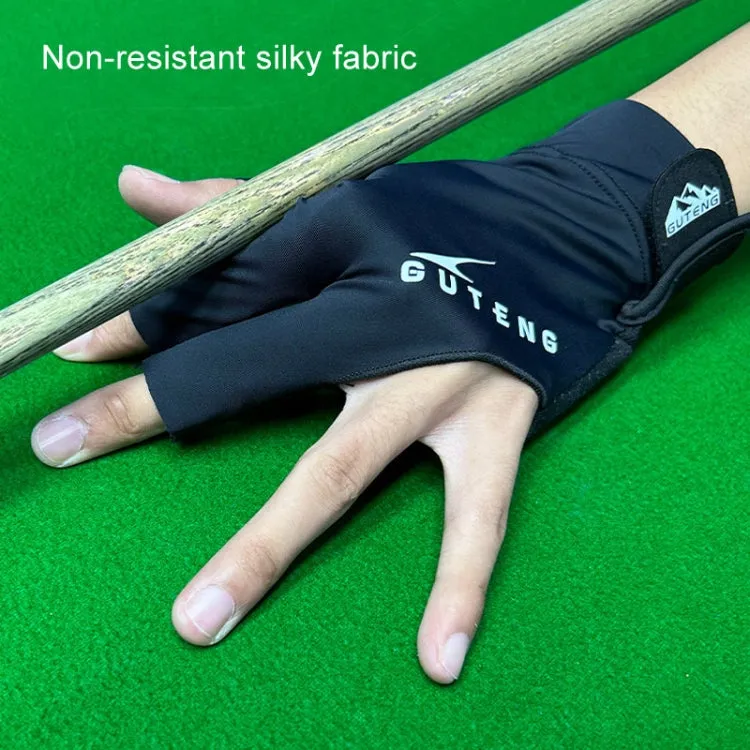 GUTENG Three Finger Thin Breathable Wear-Resistant Non-Slip Snooker Billiard Gloves, Style: Right Thumb Half Finger (Printed Red)