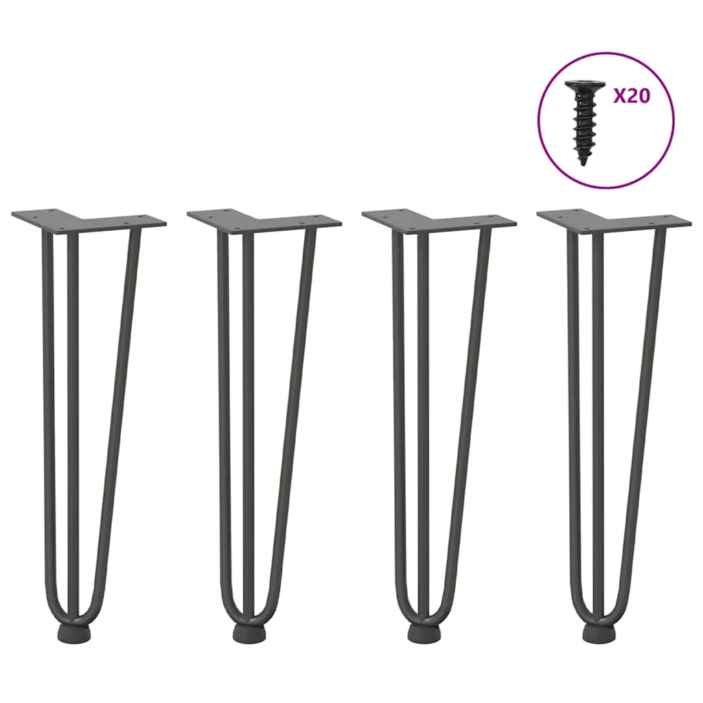 Hairpin Table Legs 4 pcs Anthracite 42 cm Solid Steel