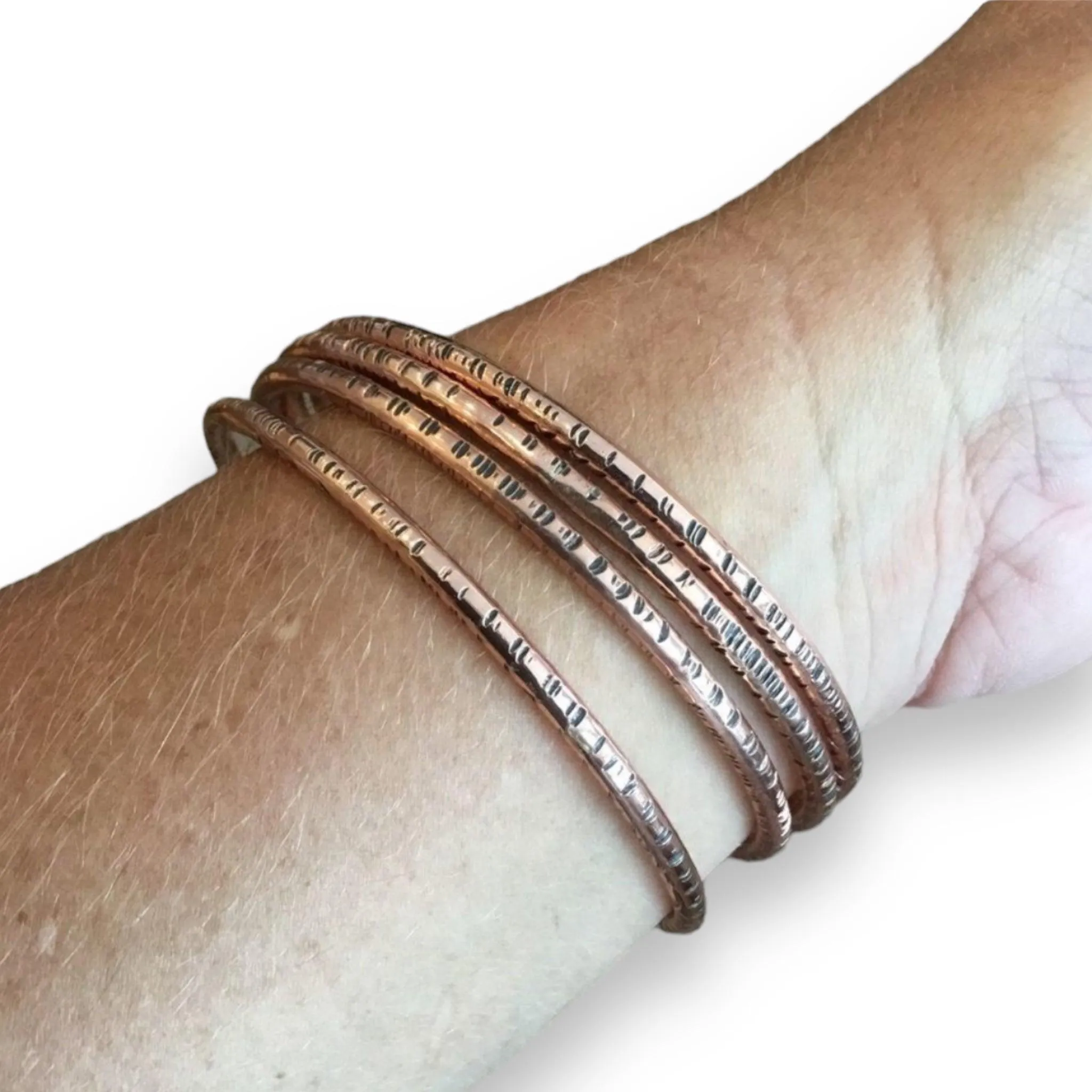 Handcrafted Copper Bangle Bracelets