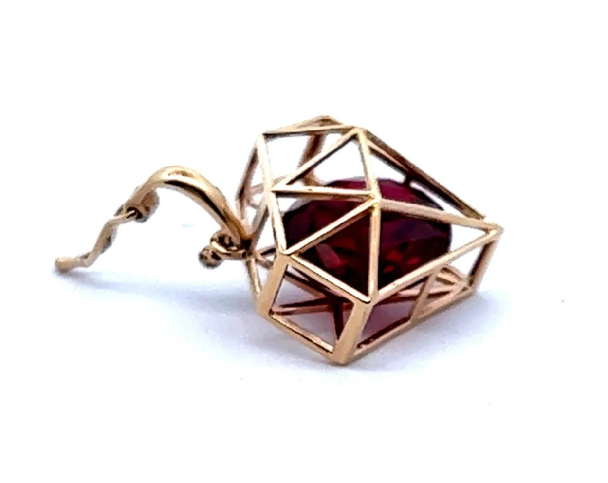 Handmade Ruby & Yellow Gold Enhancer Pendant