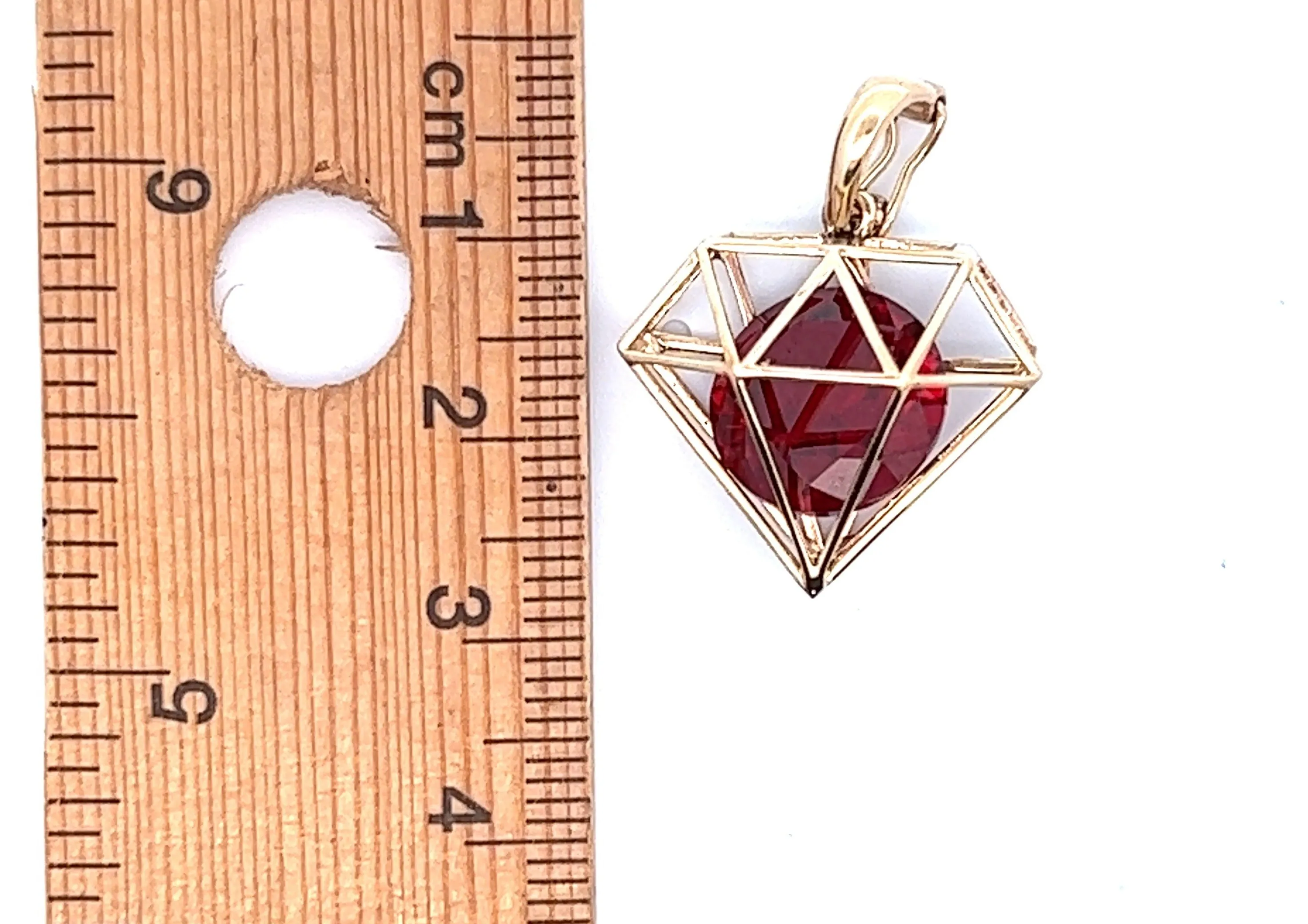 Handmade Ruby & Yellow Gold Enhancer Pendant